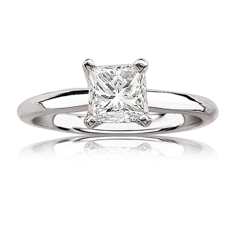 Princess-Cut ½ct. Diamond Solitaire Engagement Ring 14k White Gold image number null