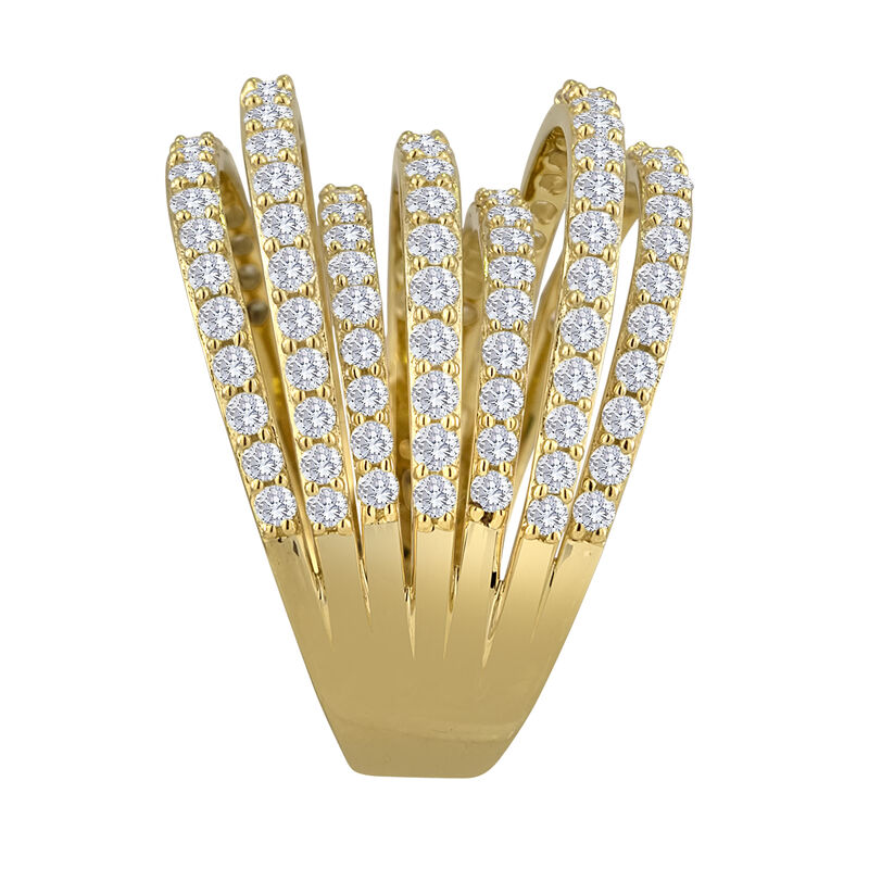 Five-Row 2ctw. Pave Diamond Fashion Ring in 14k Yellow Gold image number null