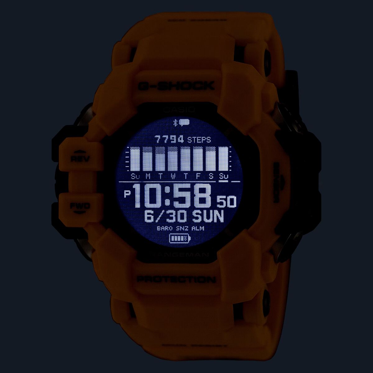 G-Shock Men's Master of G Rangeman Yellow Resin Case Digital Dial