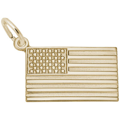 Flag Charm in 14k Yellow Gold