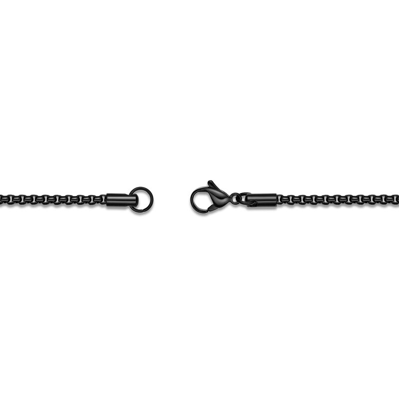 2 Tone Multi Pendant on 24" Box Chain in Black & Gold Ion Plated Stainless Steel image number null