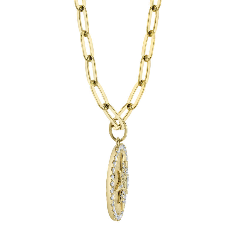 Shy Creation Diamond 1/3ctw. Paperclip Link Pendant in 14k Yellow Gold image number null