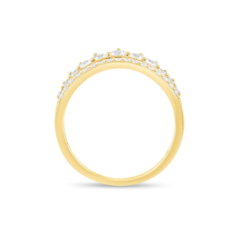 Natural Diamond 5/8ctw. Double Contour Wedding Band in 14k White Gold image number null