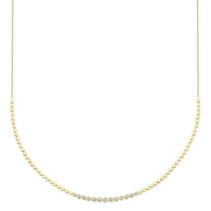 Shy Creation Diamond 1/3ctw. Bezel Necklace in 14k Yellow Gold image number null