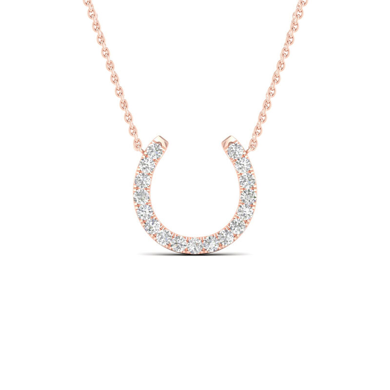 Diamond 1/3ctw. Horseshoe Necklace in 10k Rose Gold image number null