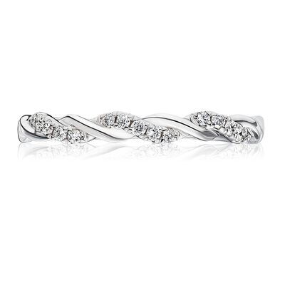 Diamond Stackable Twist Band in 14k White Gold