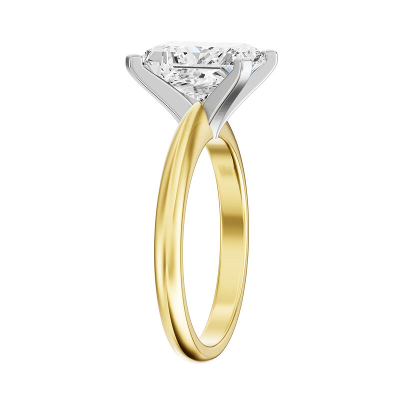 Radiant Lab Grown Diamond 3ct Solitaire Engagement Ring in 14k Yellow Gold image number null