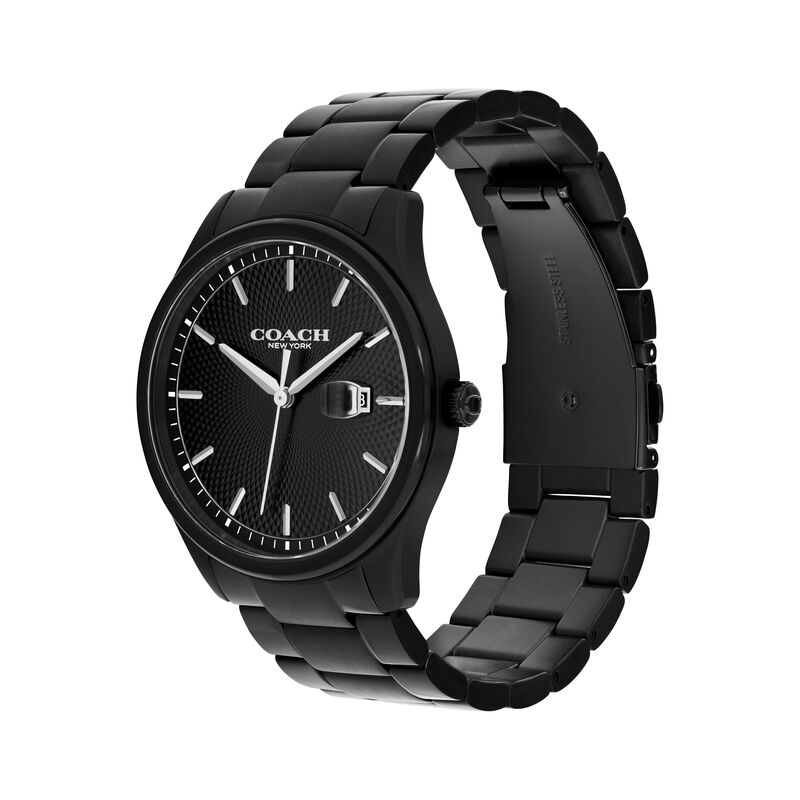 Coach Men's Oliver Black Textured Dial Black IP Stainless Steel Bracelet 41mm Watch 14602754 image number null