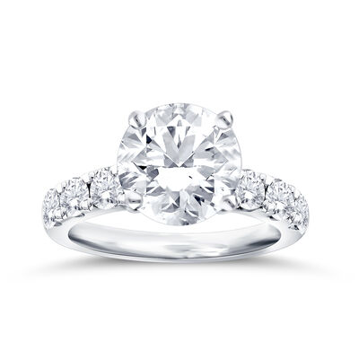 Brilliant-Cut Lab Grown 4ctw. Diamond Straight Band Engagement Ring in 14k White Gold