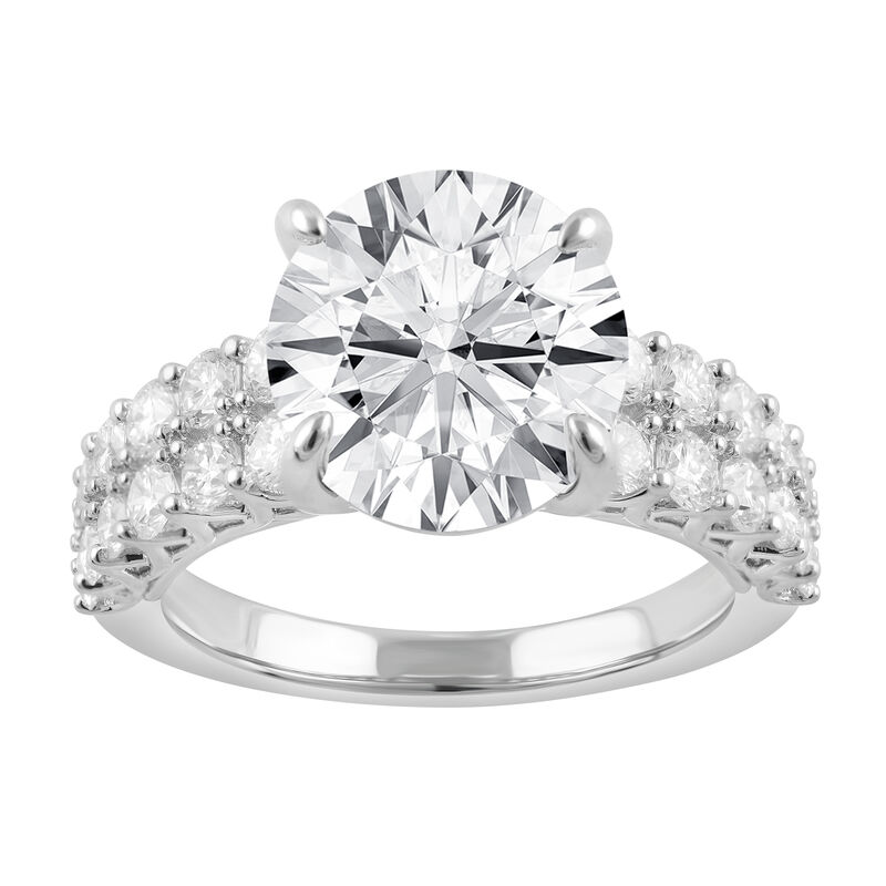 Valentina. Brilliant-Cut Lab Grown 5 1/3ctw. Diamond Two Row Cathedral Engagement Ring in 14k White Gold image number null