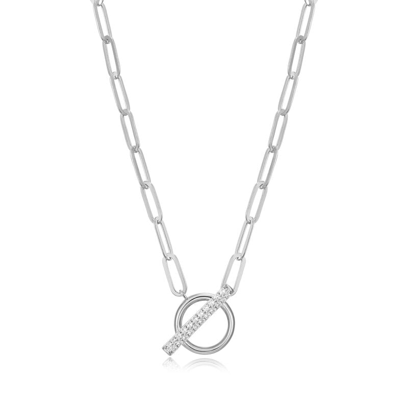Lab Grown Diamond Toggle Chain Necklace in Sterling Silver image number null