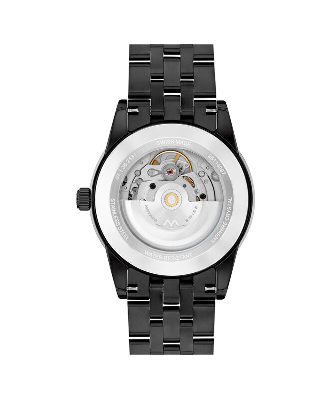 Movado Men's Museum Classic Automatic Black Dial With Rose-Toned Accents Black PVD 40mm Watch 0608034 image number null