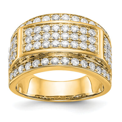 Men's Lab Grown 2 1/10ct. Diamond Ring in 14k Yellow Gold
