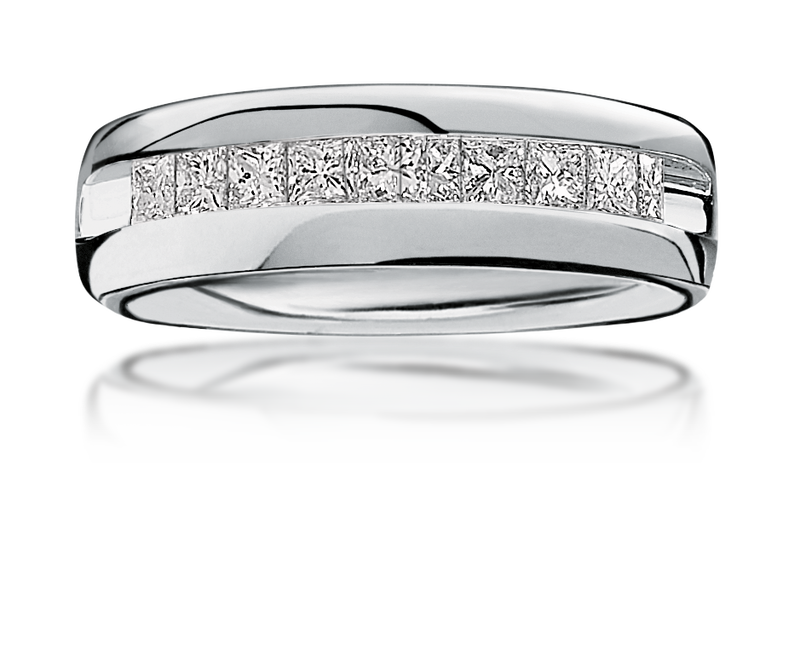 Men's Diamond 1/2ctw. Wedding Band in 14k White Gold image number null