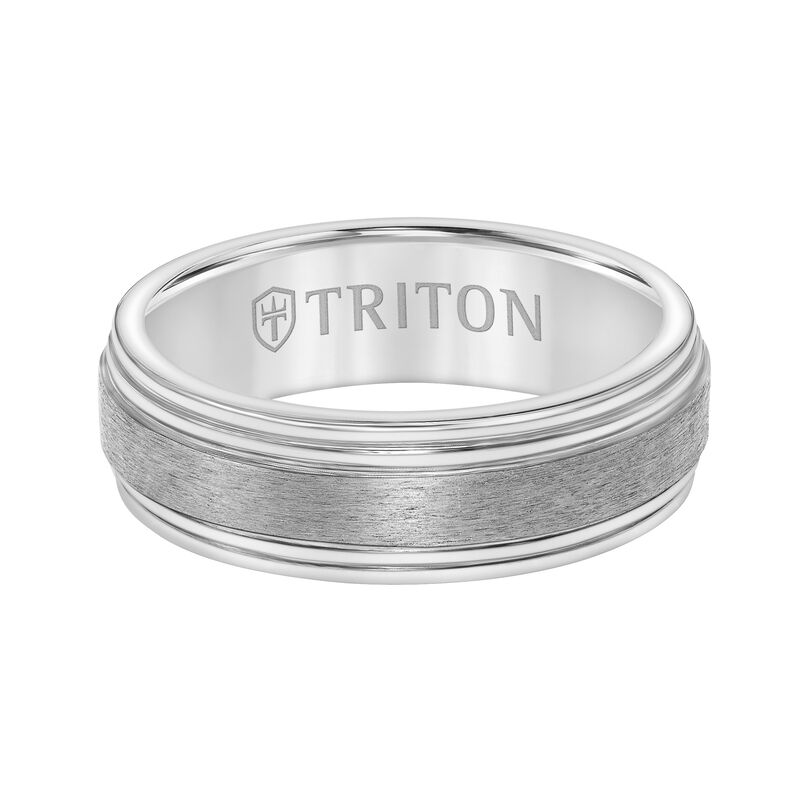Triton Tantalum Brush Finish Center and Round Edge 7mm Wedding Band  image number null