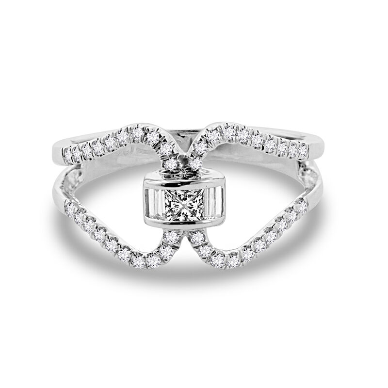 Diamond 1/2ctw. Loop Lock Fashion Ring in 14k White Gold image number null