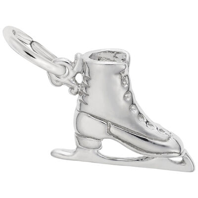 Ice Skate Charm in Sterling Silver
