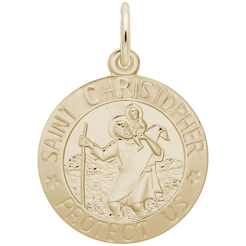 St. Christopher Charm in 14K Yellow Gold image number null