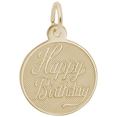 Birthday Charm in Gold Plated Sterling Silver