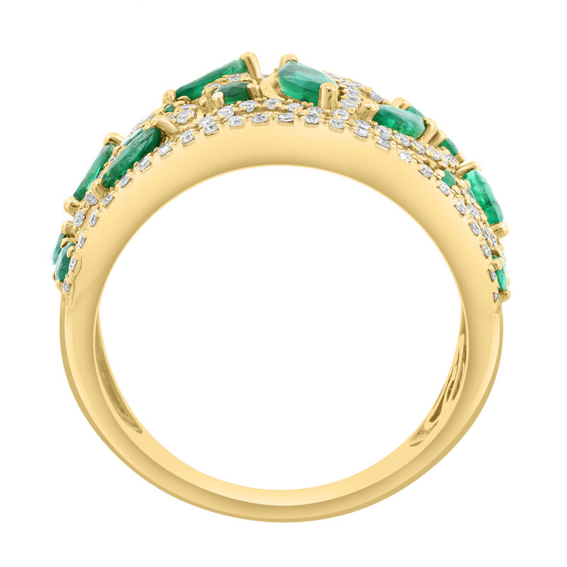 EFFY Emerald & Diamond Band in 14k Yellow Gold image number null