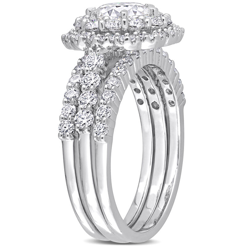 Brilliant-Cut 2 1/4ctw. Created Moissanite Bridal Set in Sterling Silver image number null