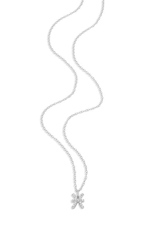 Lab Grown Diamond Pisces Constellation Pendant Necklace in Sterling Silver image number null