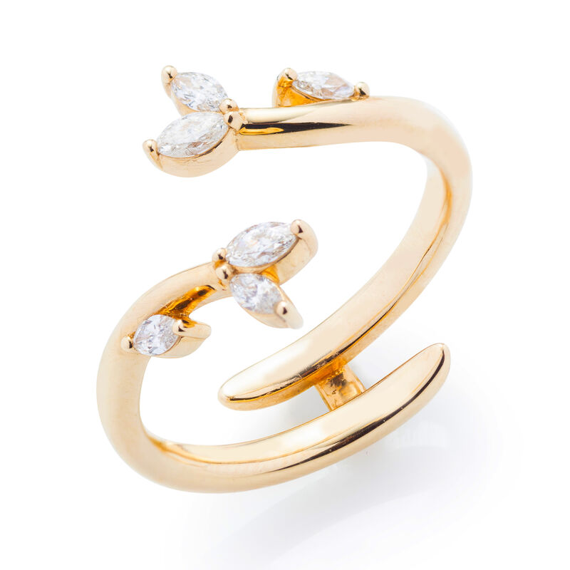 Marquise-Cut Lab Grown 1/4ctw. Diamond Twist Open Insert in 14k Yellow Gold image number null