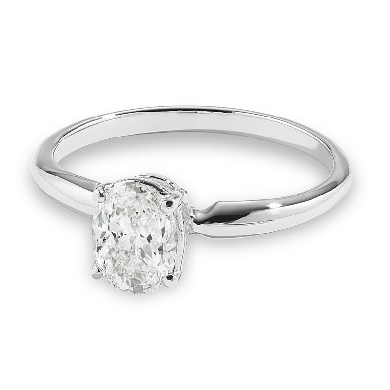 Oval Solitaire 1ctw. Diamond Engagement Ring in 14k White Gold image number null