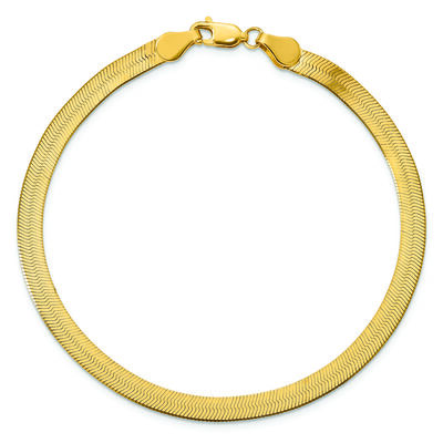 Silky 4mm Herringbone 7" Bracelet in 14k Yellow Gold