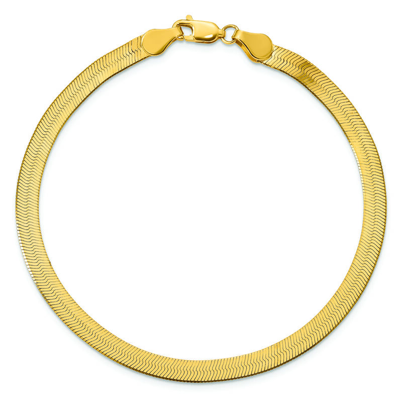 Silky 4mm Herringbone 7" Bracelet in 14k Yellow Gold image number null