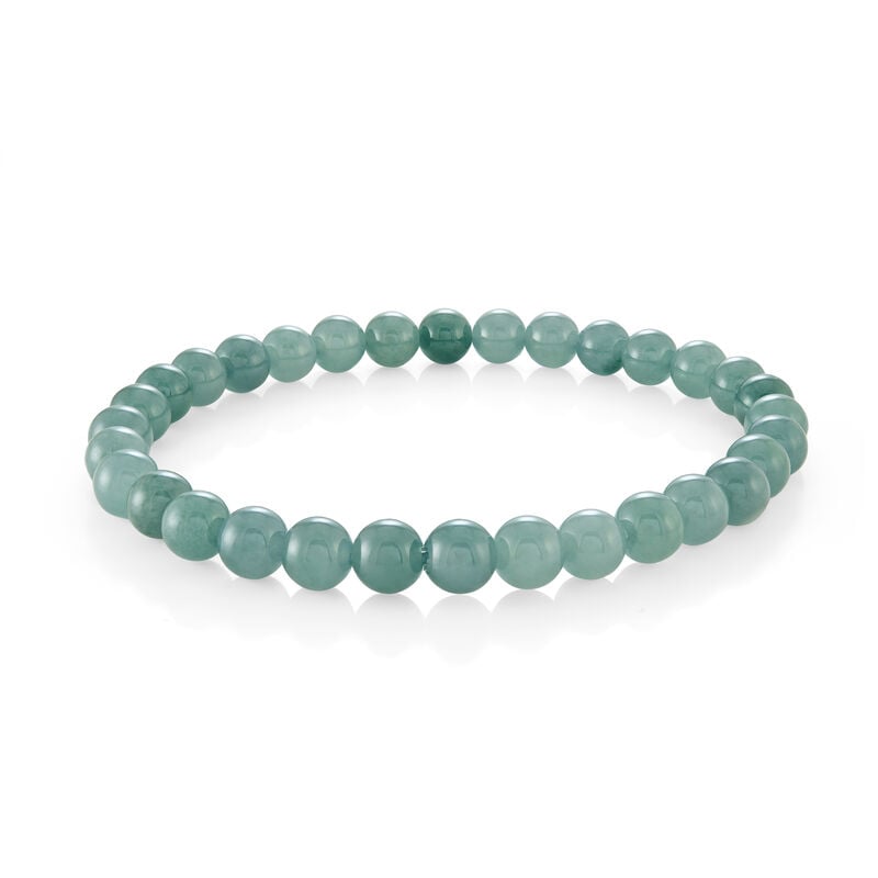 Italgem Steel Green Jade 7mm Bead Bracelet image number null