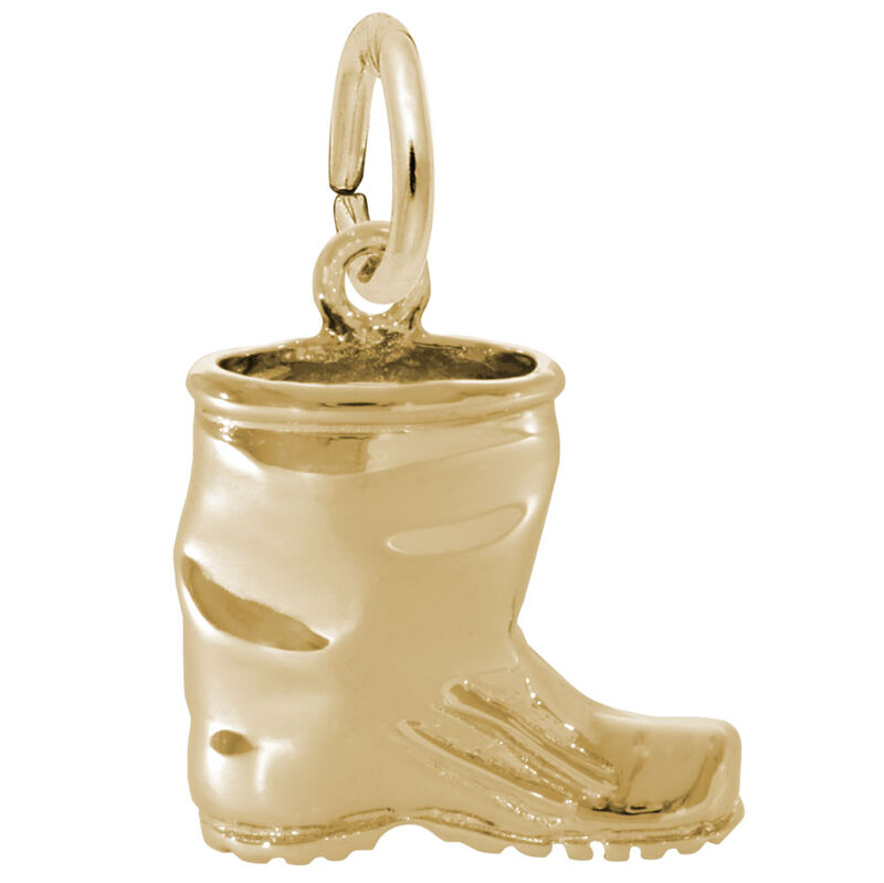 Rubber Boot Sterling Silver & Yellow Gold Plated Charm image number null