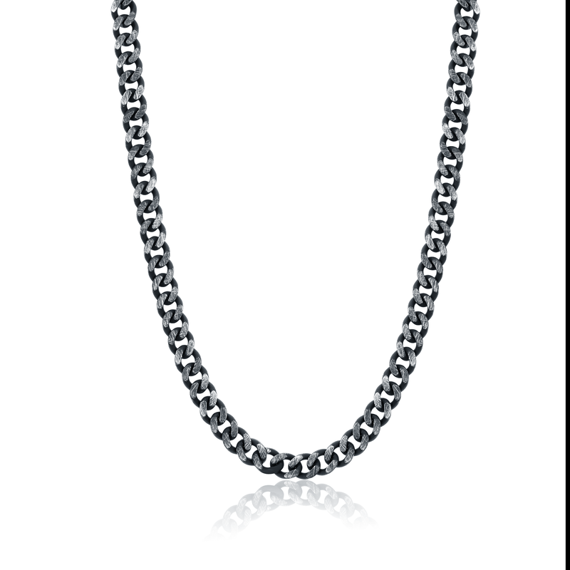 Italgem Steel Cuban Link Chain 22" in Black IP Stainless Steel (8.6mm) image number null