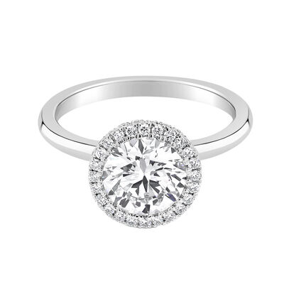 Brilliant-Cut Lab Grown 2 1/3ctw. Diamond Seamless Halo Engagement Ring in 14k White Gold