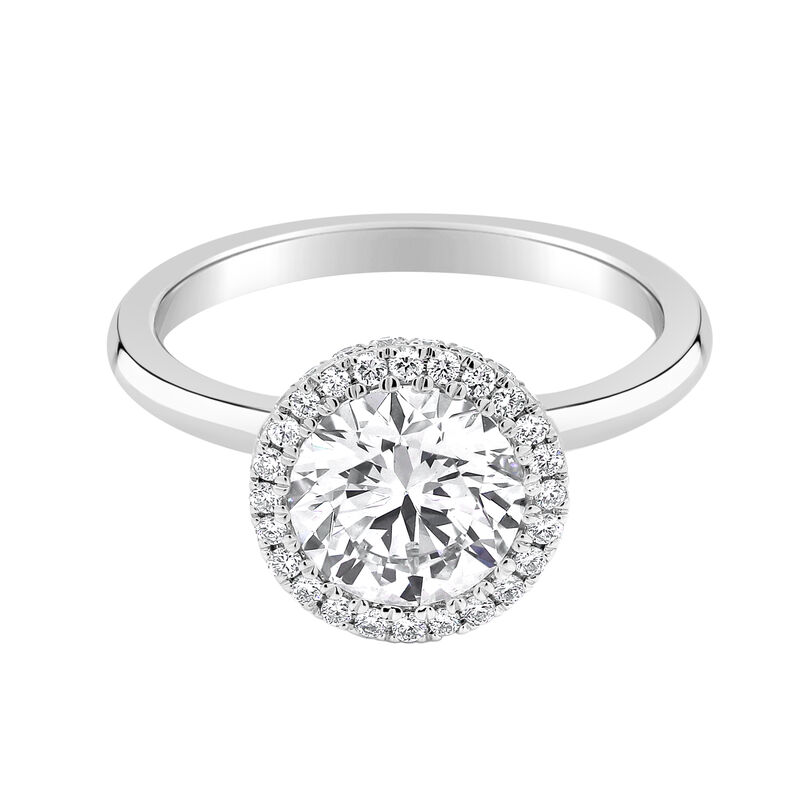 Brilliant-Cut Lab Grown 2 1/3ctw. Diamond Seamless Halo Engagement Ring in 14k White Gold image number null