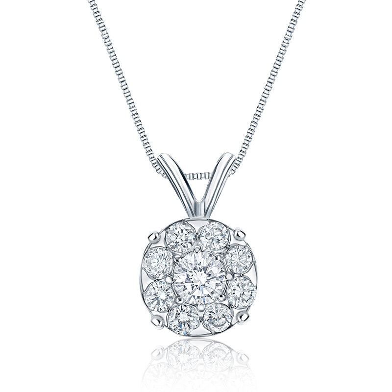 Diamond 1ct. t.w. Halo Pendant in 14k White Gold image number null