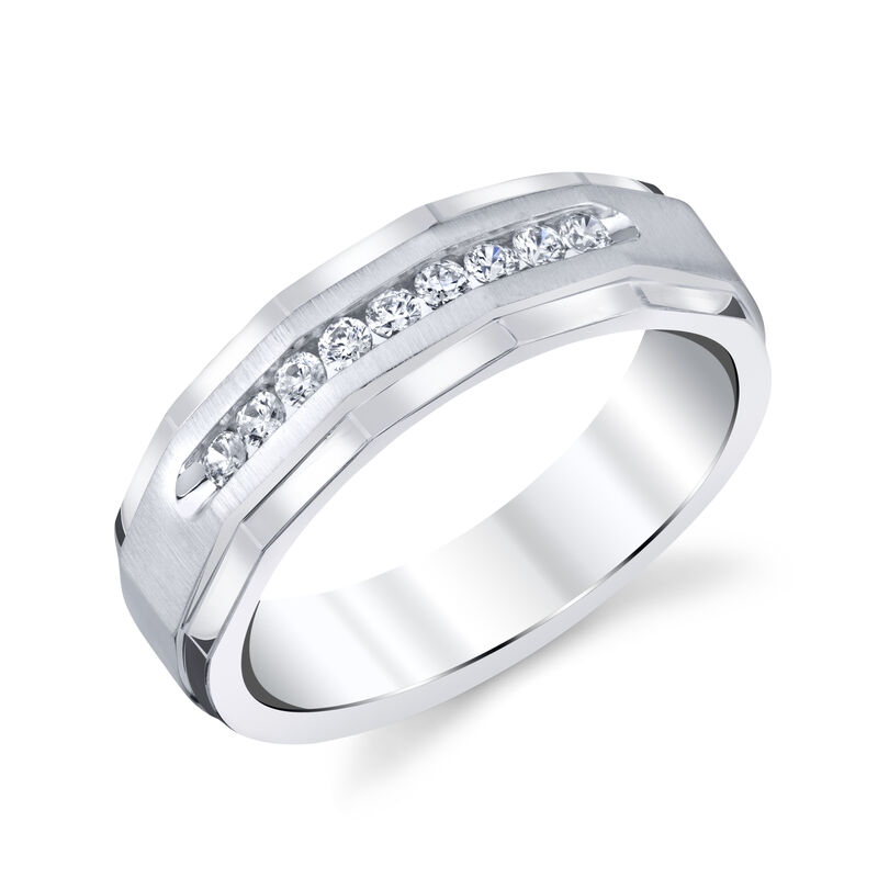 Men's Diamond 1/4ctw. Band in 10k White Gold image number null