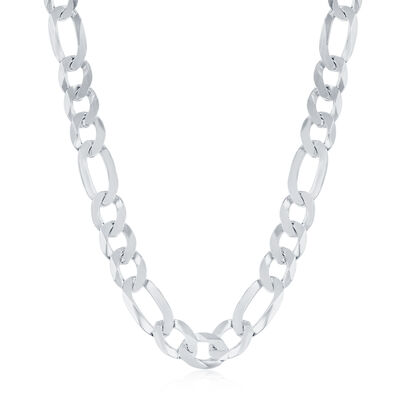 Figaro 24" Chain 7mm in Sterling Silver 