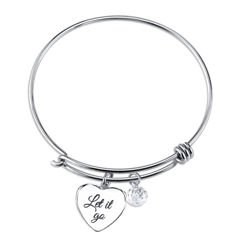 DISNEY© Frozen Crystal Snowflake Expandable Sterling Silver Bangle image number null