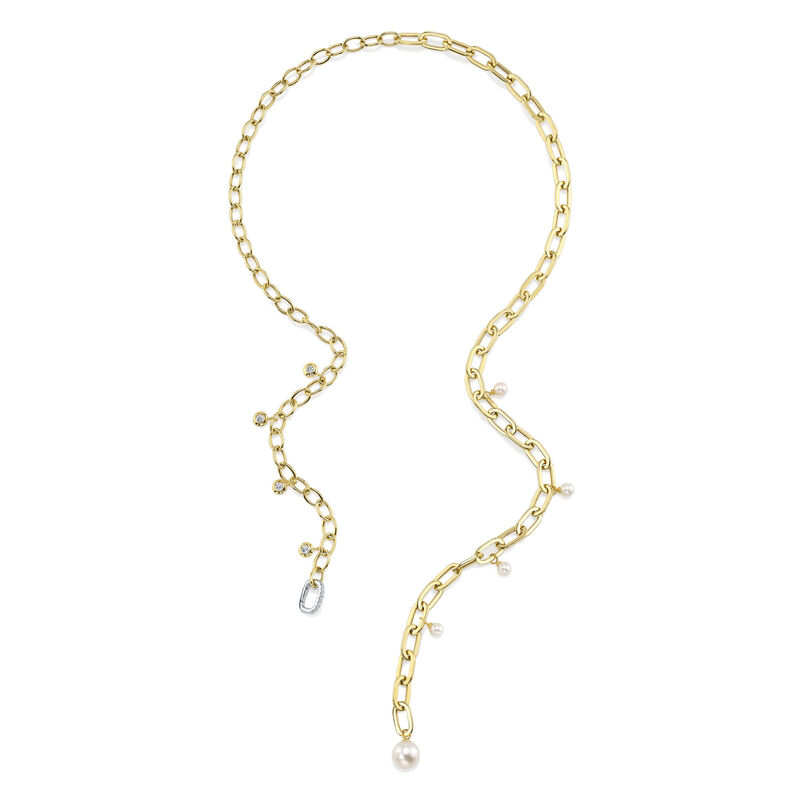 Shy Creation Diamond 1/4ctw. Paperclip Link Necklace in 14k Yellow Gold image number null