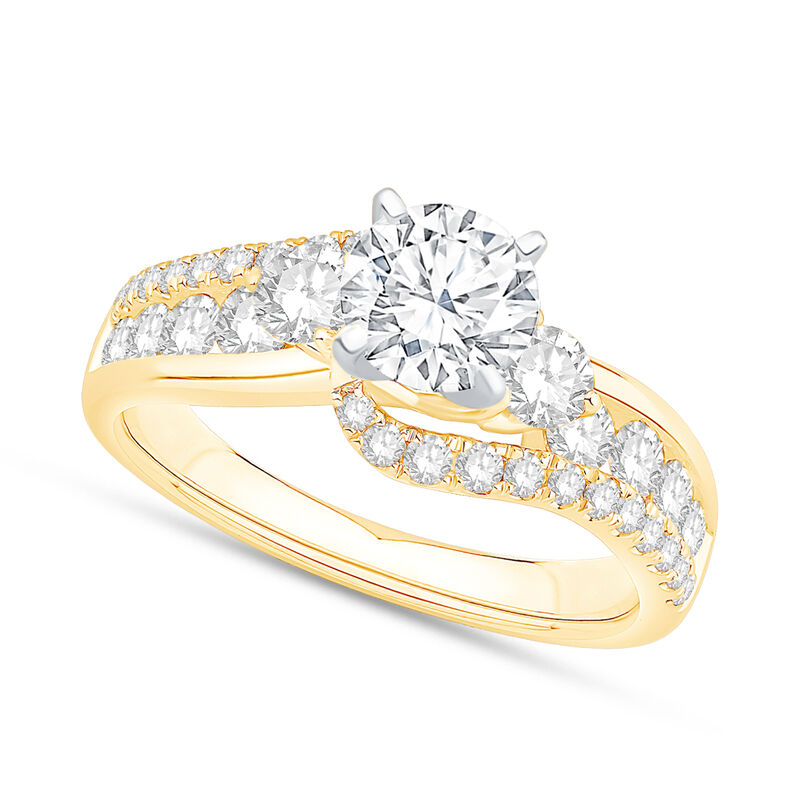 Brilliant-Cut Lab Grown 2ctw. Diamond Bypass Multi-Row Engagement Ring in 14k Yellow Gold image number null