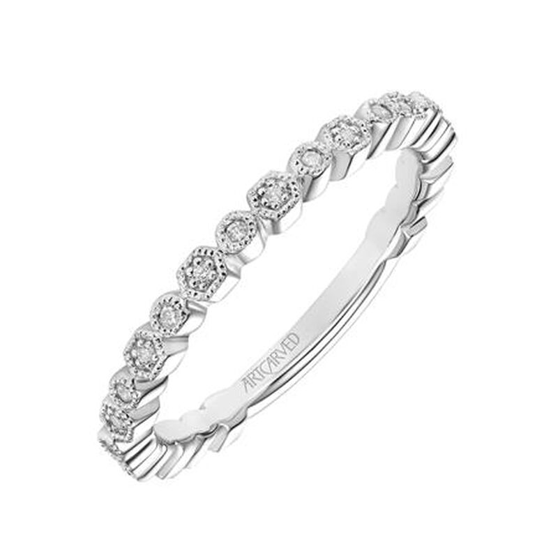 Louisa. Artcarved Matching Wedding Band in 14k White Gold image number null