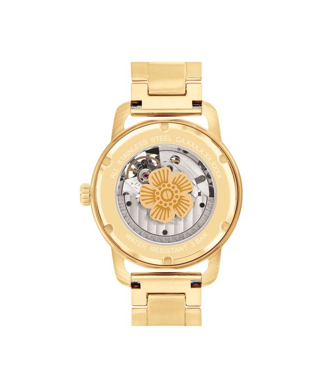 Coach Ladies' Cruiser Auto Gold-Tone Skeleton Dial Crystal Bezel Bracelet 37mm Watch 14504368 image number null