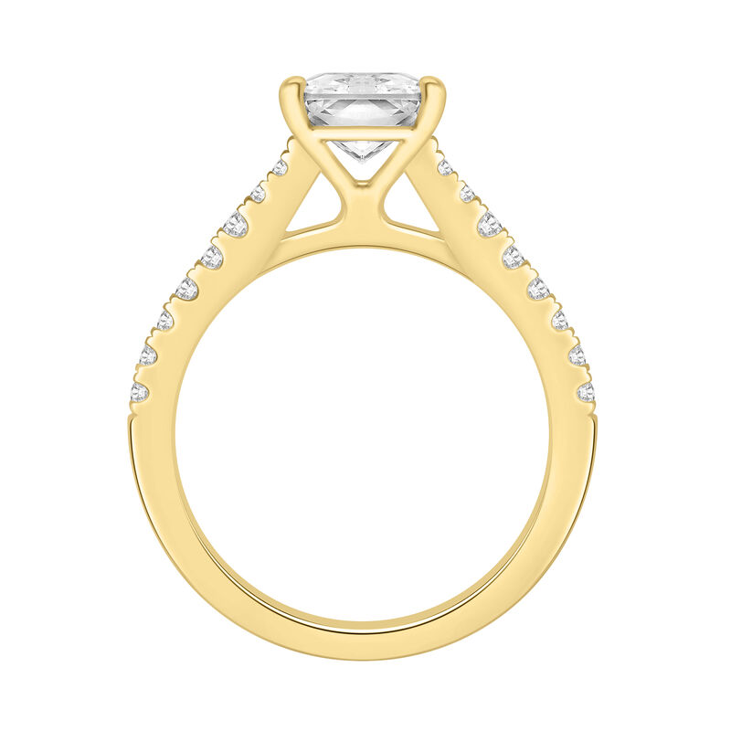 Radiant-Cut Lab Grown 2 1/3ctw. Diamond Split Shank Engagement Ring in 14k Yellow Gold image number null