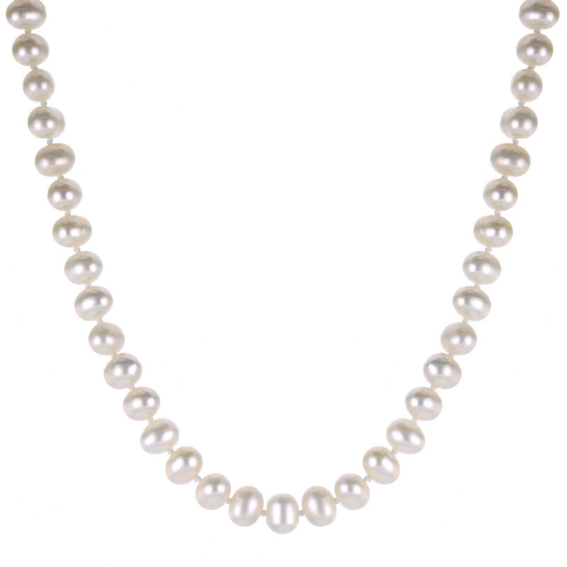 Freshwater Pearl Necklace With Extension in Sterling Silver image number null