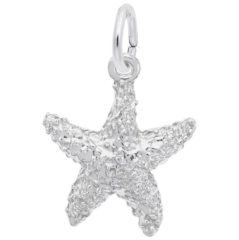 Sea Star Charm in 14k White Gold image number null