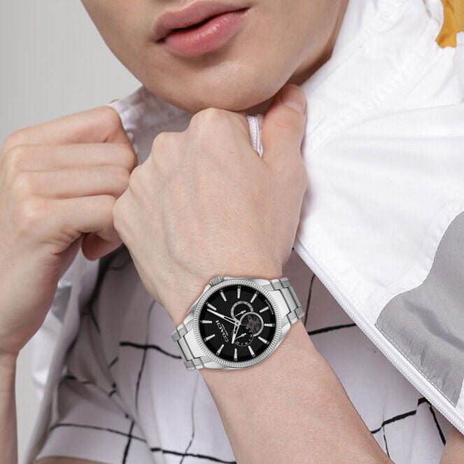 COACH Men's Jackson Black Textured Dial With Open Heart 45mm Watch