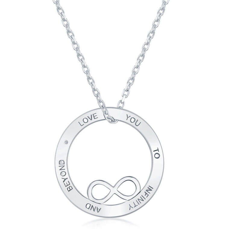 Love You to Infinity & Beyond Pendant in Sterling Silver image number null