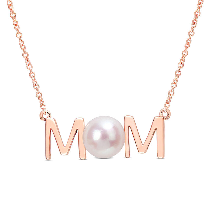 Freshwater Pearl Mom Necklace in 10k Rose Gold image number null