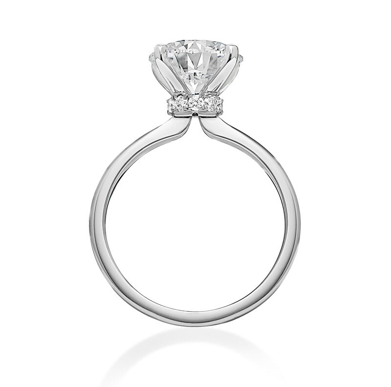 Brilliant-Cut Lab Grown 1ctw. Diamond Ribbon Halo Engagement Ring in 14k White Gold image number null